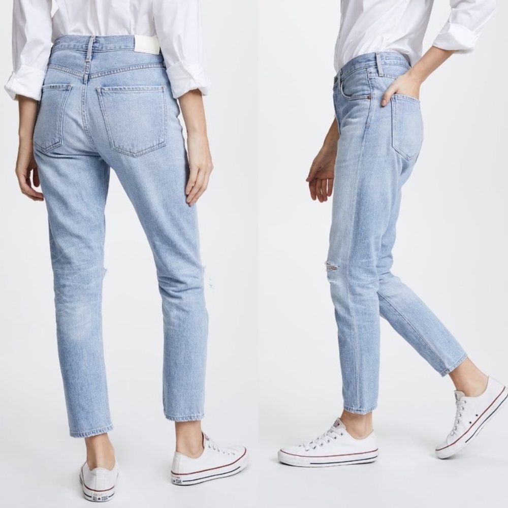 CITIZENS OF HUMANITY Women's sz 30 Liya High Rise Classic Fit Crop Jeans Torn